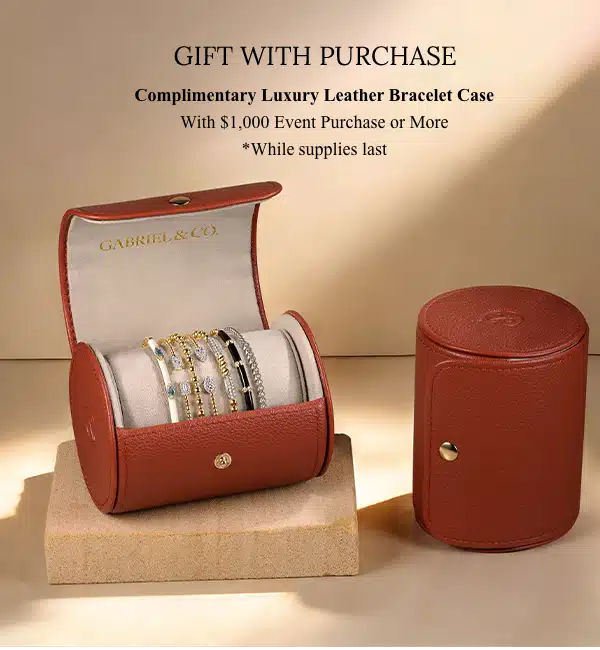 Complimentary Luxury Leather Bracelet Case with $1,000 event purchase or more